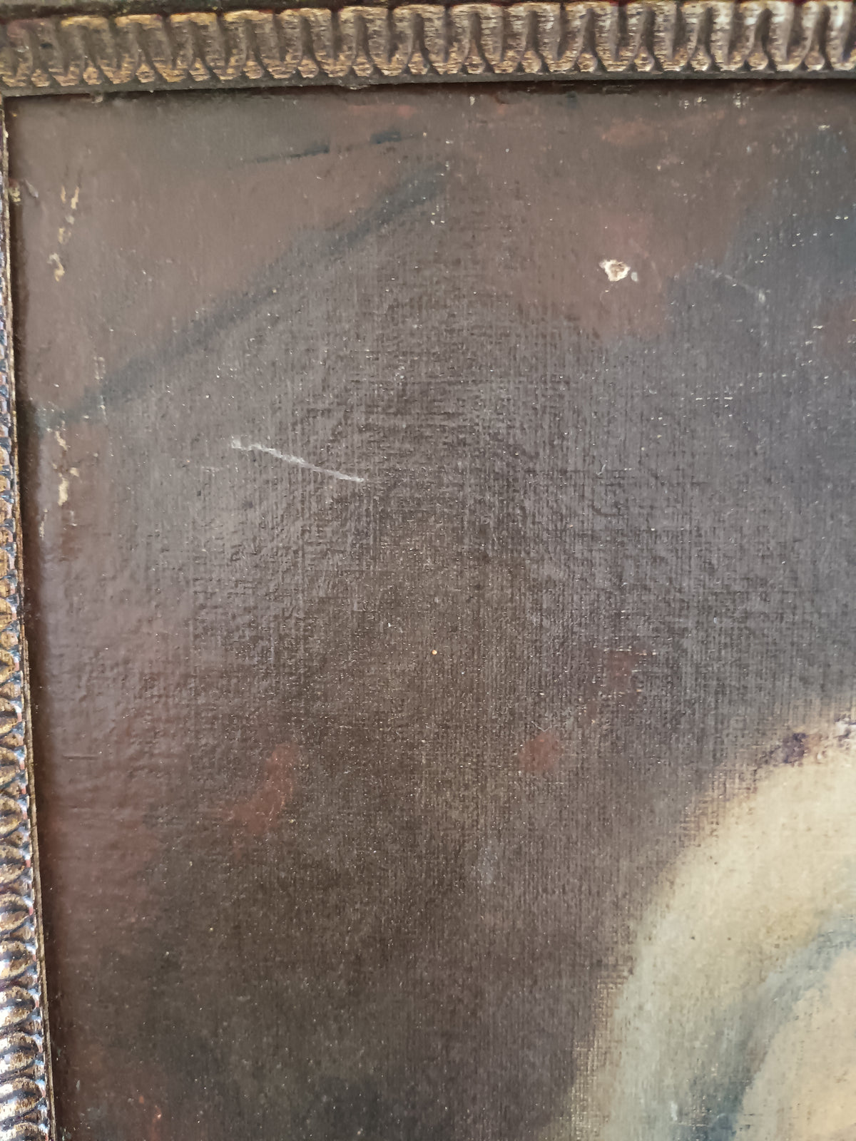 Dipinto Antico Olio su Tela Fine 800 - Ritratto Donna Anziana - Scuola Napoletana