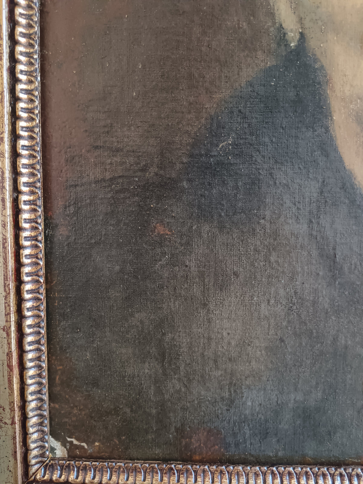 Dipinto Antico Olio su Tela Fine 800 - Ritratto Donna Anziana - Scuola Napoletana
