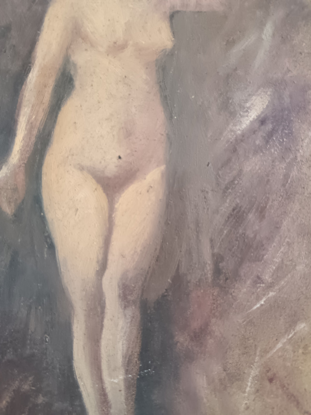 Nudo Olio Su Cartoncino Bozzetto Quadro Novecento Italiano Raro