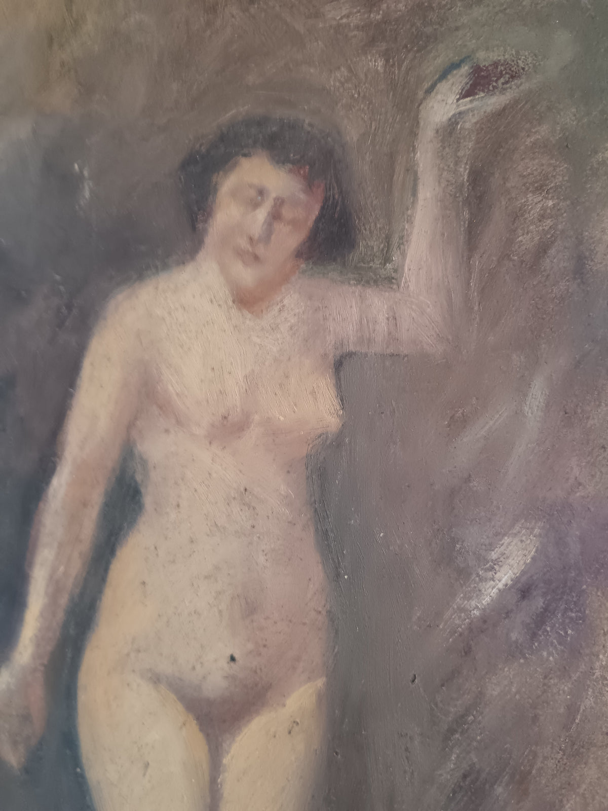 Nudo Olio Su Cartoncino Bozzetto Quadro Novecento Italiano Raro