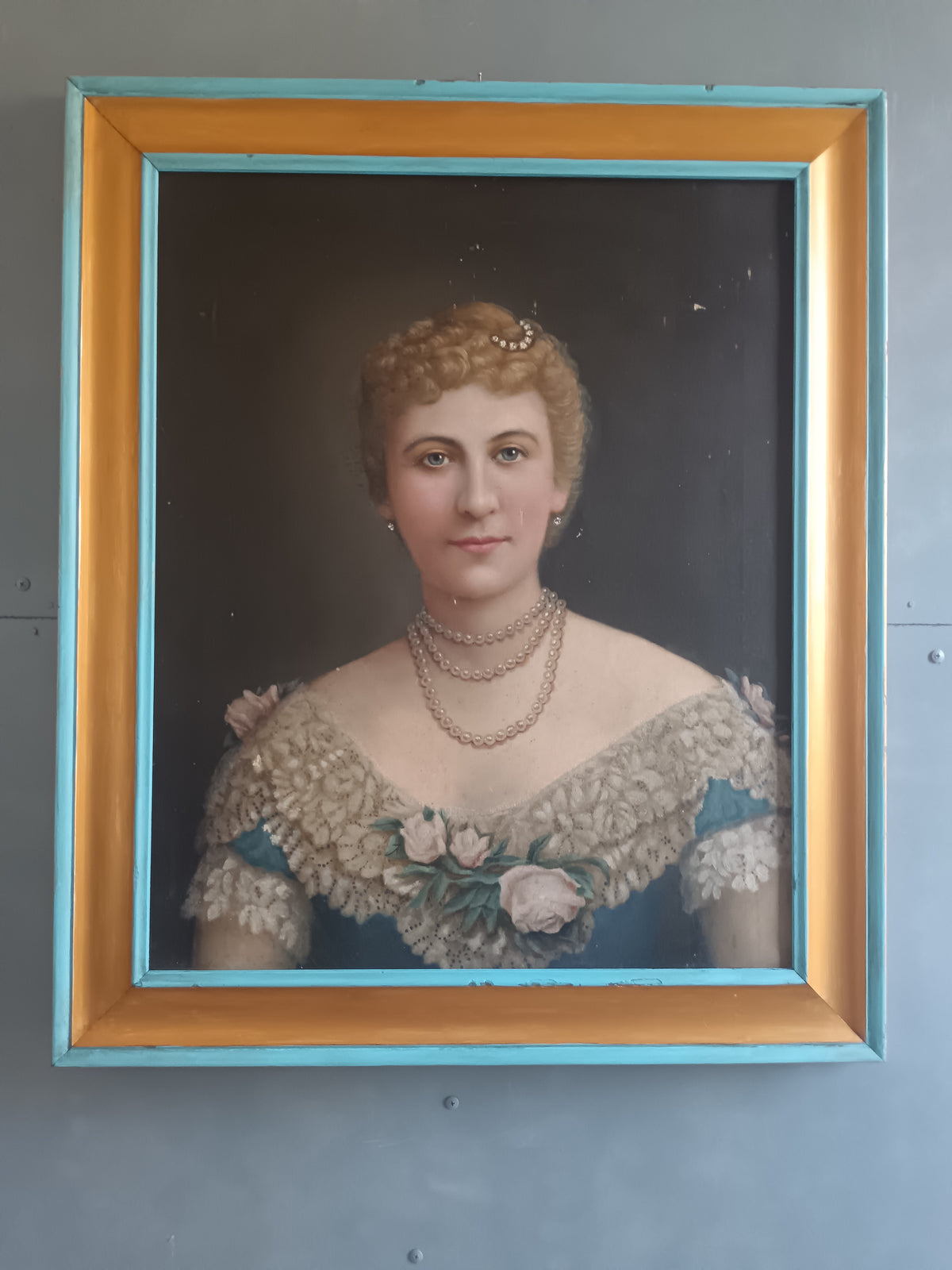 RARO RITRATTO DELLA REGINA MARGHERITA DI SAVOIA – OLIO SU TELA (FINE '800 / PRIMI '900