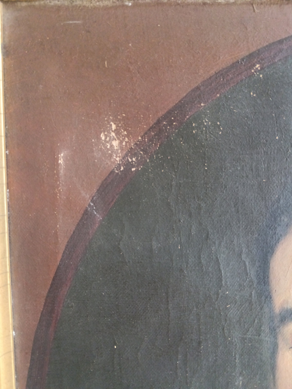 Dipinto Antico Olio su Tela 1884 Giuseppe Di Giuseppe Ritratto con Cornice