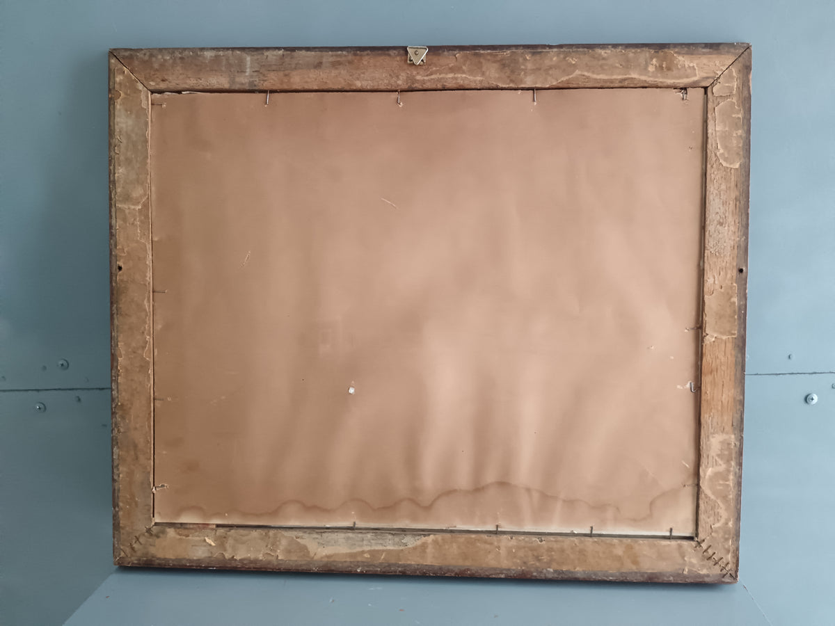 Dipinto Pastello su Carta Suonatore Zampogna Fine 800 Quadro Cornice Legno