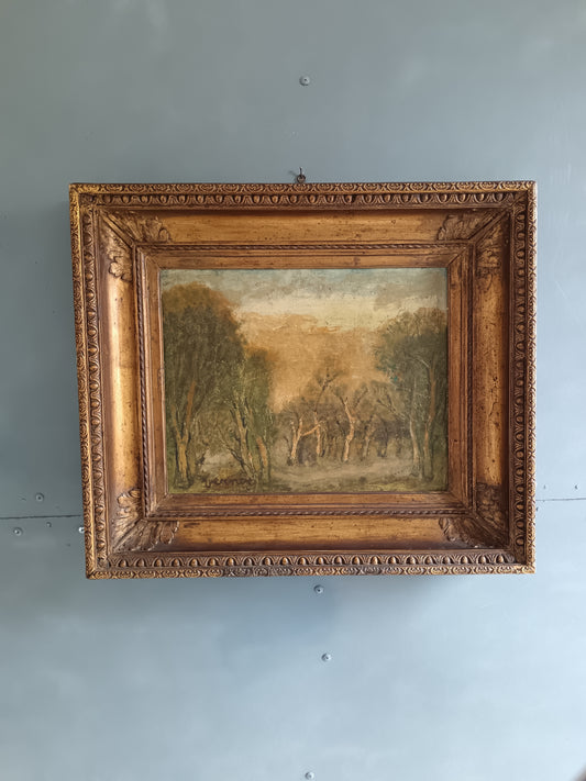 Dipinto Olio su Tavola "Paesaggio Boschivo" - François-Joseph VERNAY (1864-1950)