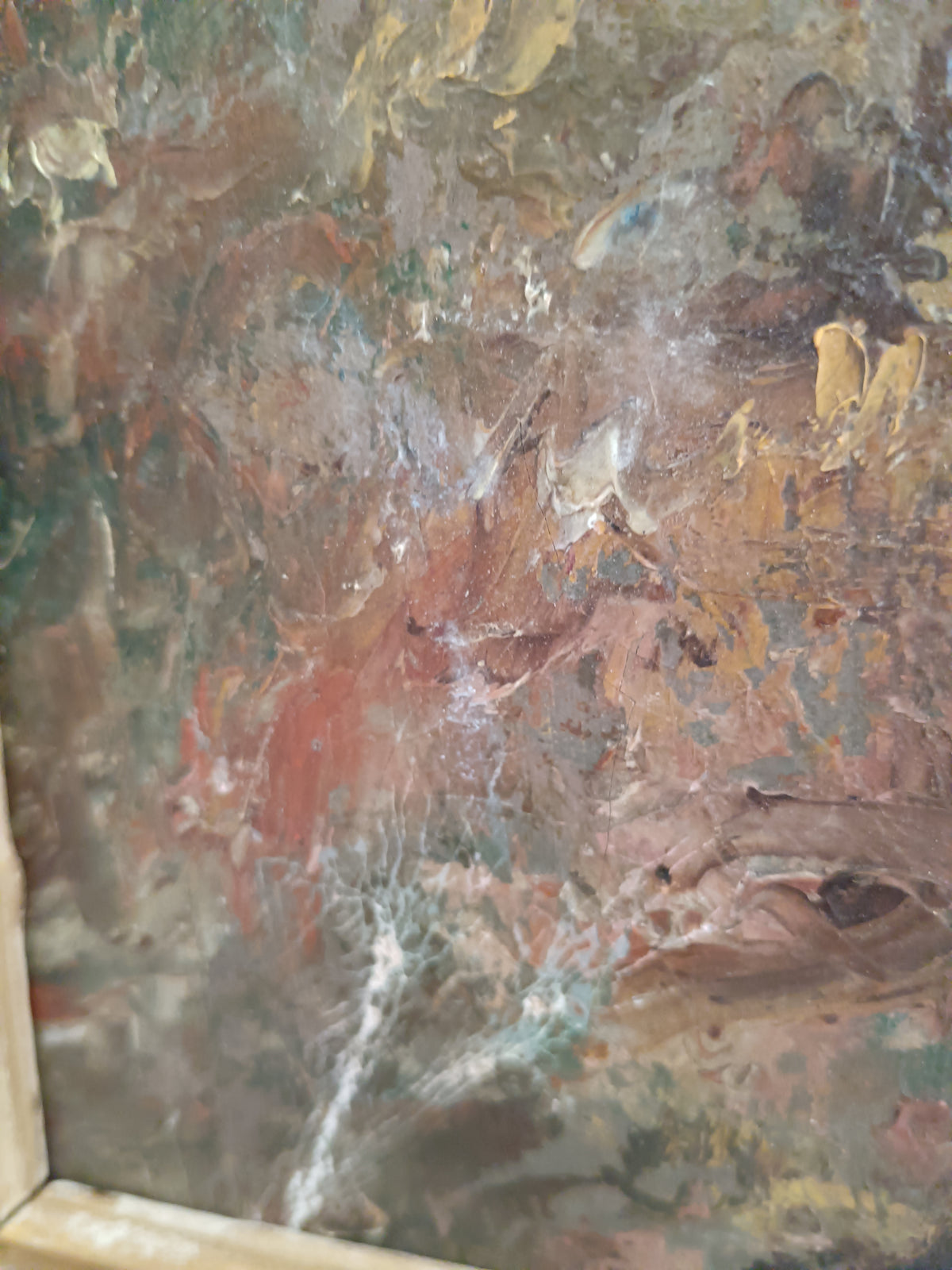 Dipinto Olio su Tela Asinello Fanciullo L. Descrovi 1958 Vesuvio Quadro Vintage