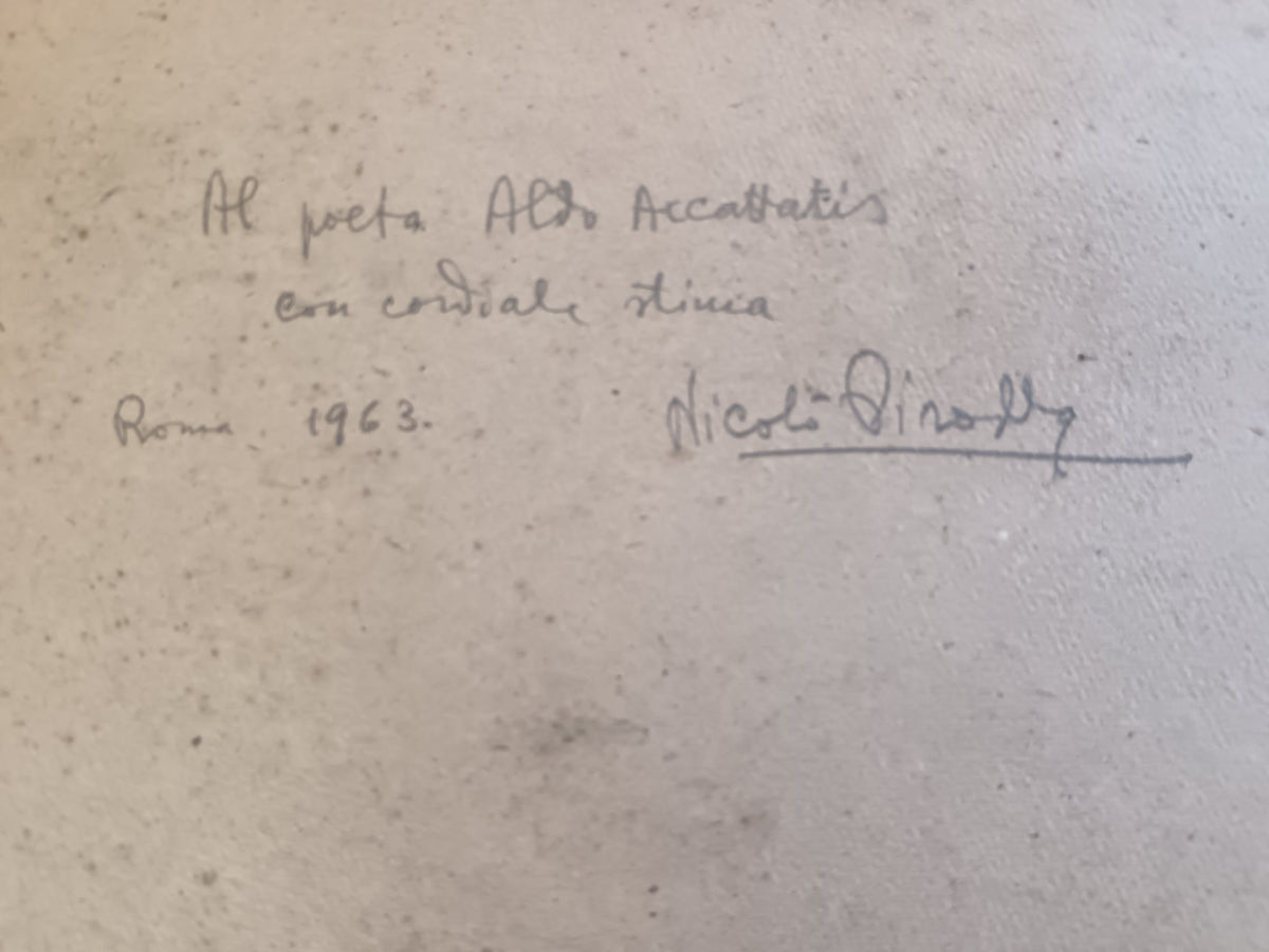 Dipinto tecnica mista su carta Nicolò Pirodda XX secolo