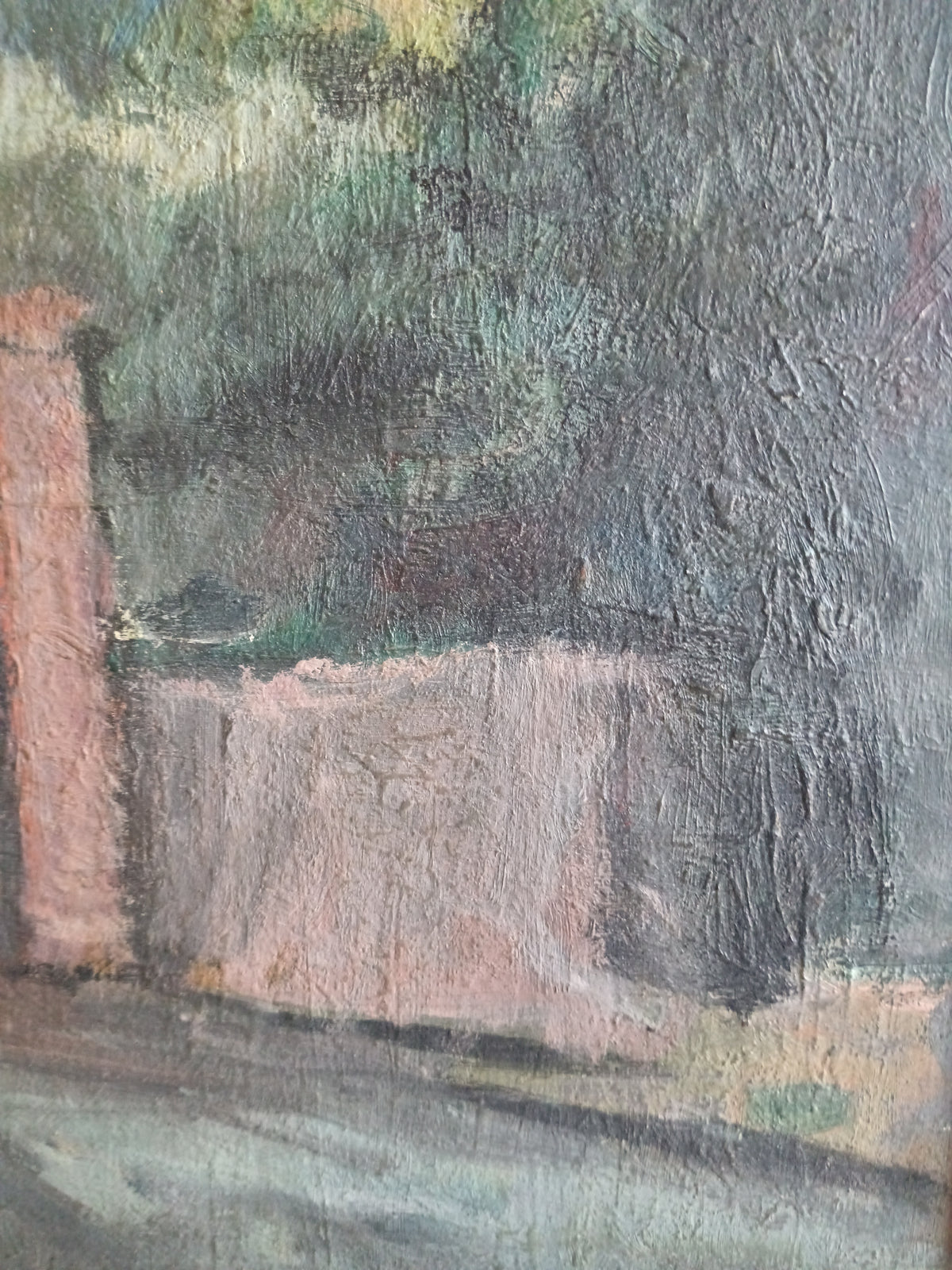 Dipinto Olio su Tavola PARIGI BRUSCHI Paesaggio Toscano con Cornice Novecento