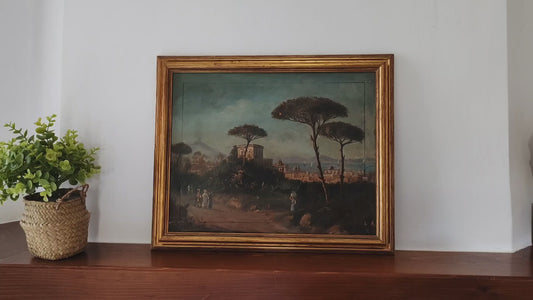 Scuola Di Posillipo ( lXIX Secolo)- dipinto olio su legno