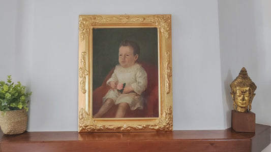 Ritratto di infante (Scuola europea XVIII/XIX secolo)- dipinto olio su tela