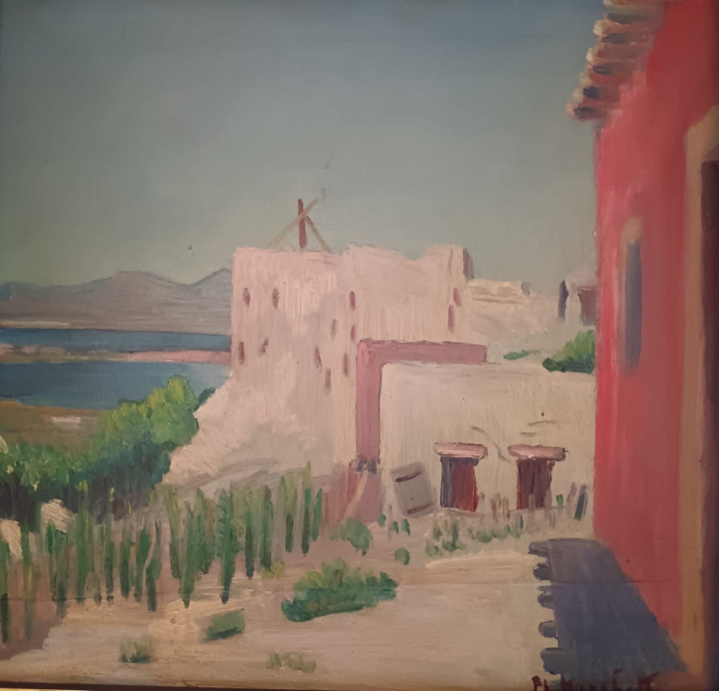 Paolo Luigi Marchetti- paesaggio dipinto olio su legno