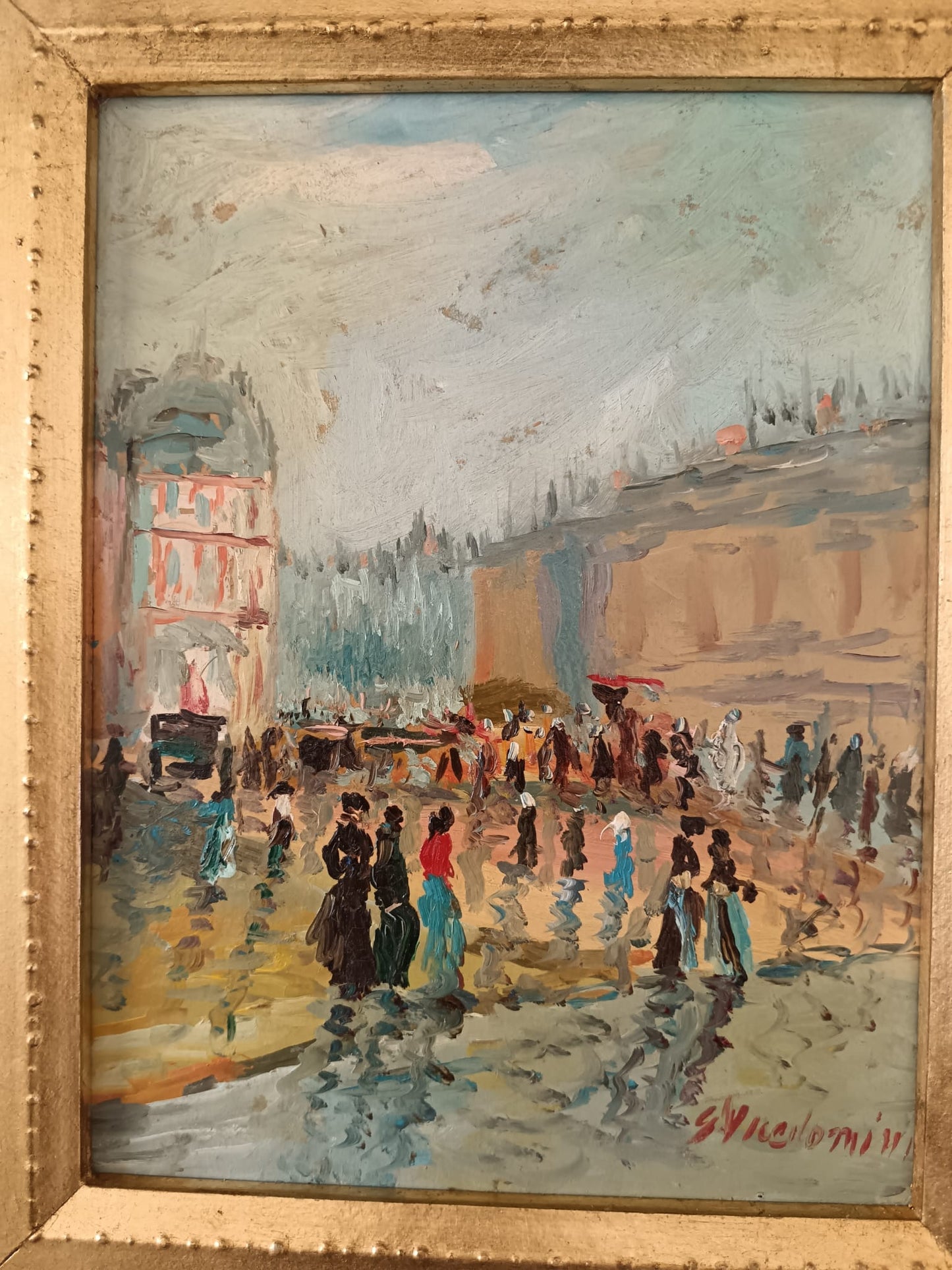 Giovanni Vicedomini ( Nocera Superiore 1946)- dipinto olio su cartoncino