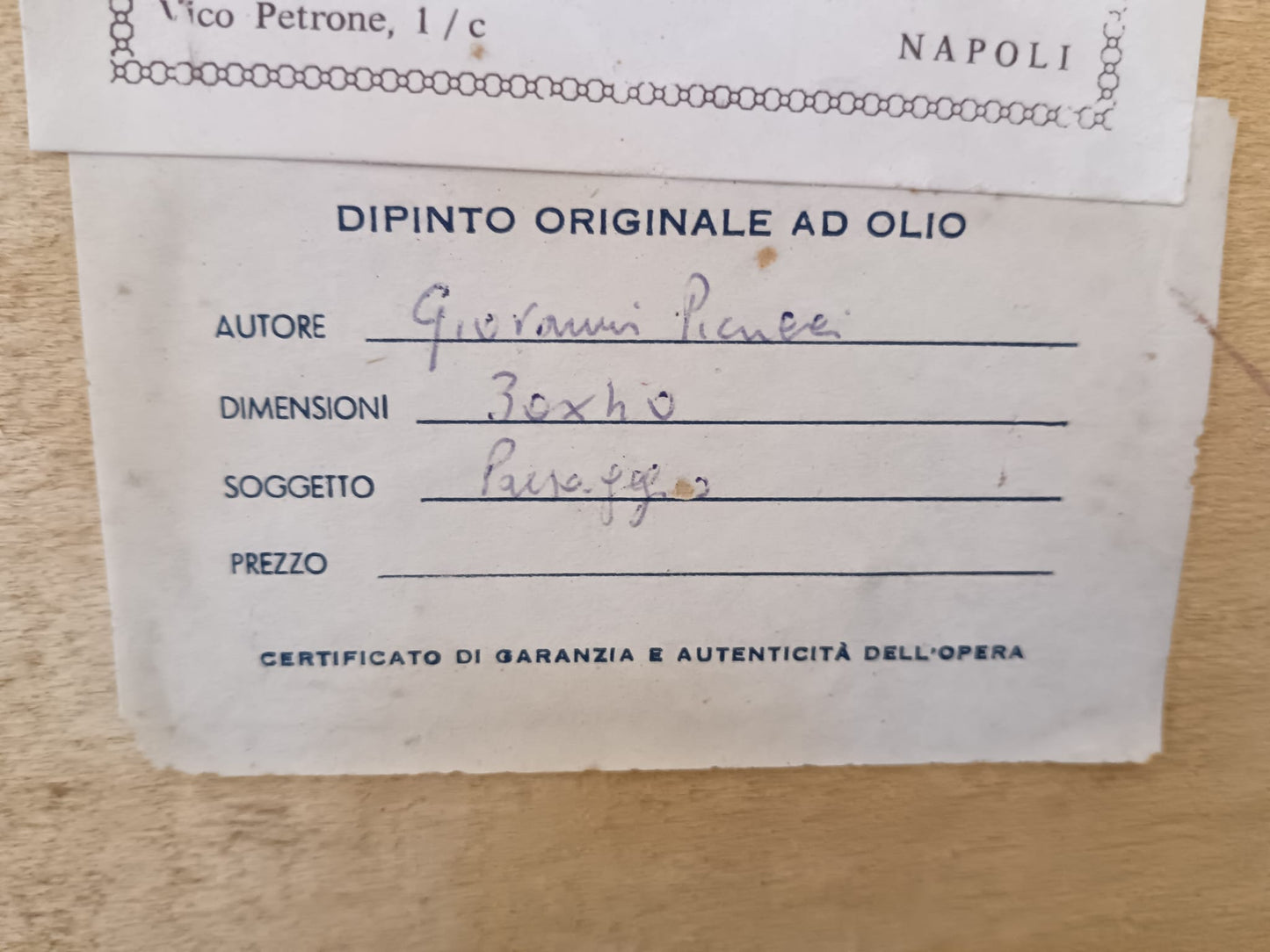 Giovanni Picucci ( XX Secolo) Paesaggio dipinto olio su legno