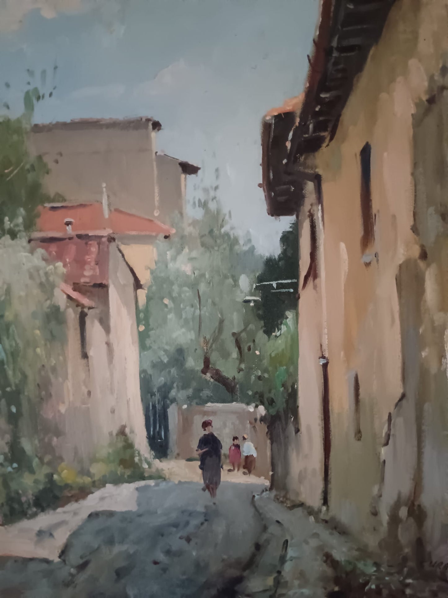 Gianfranco Curandai ( Firenze 1938) dipinto olio su tela applicata su cartoncino