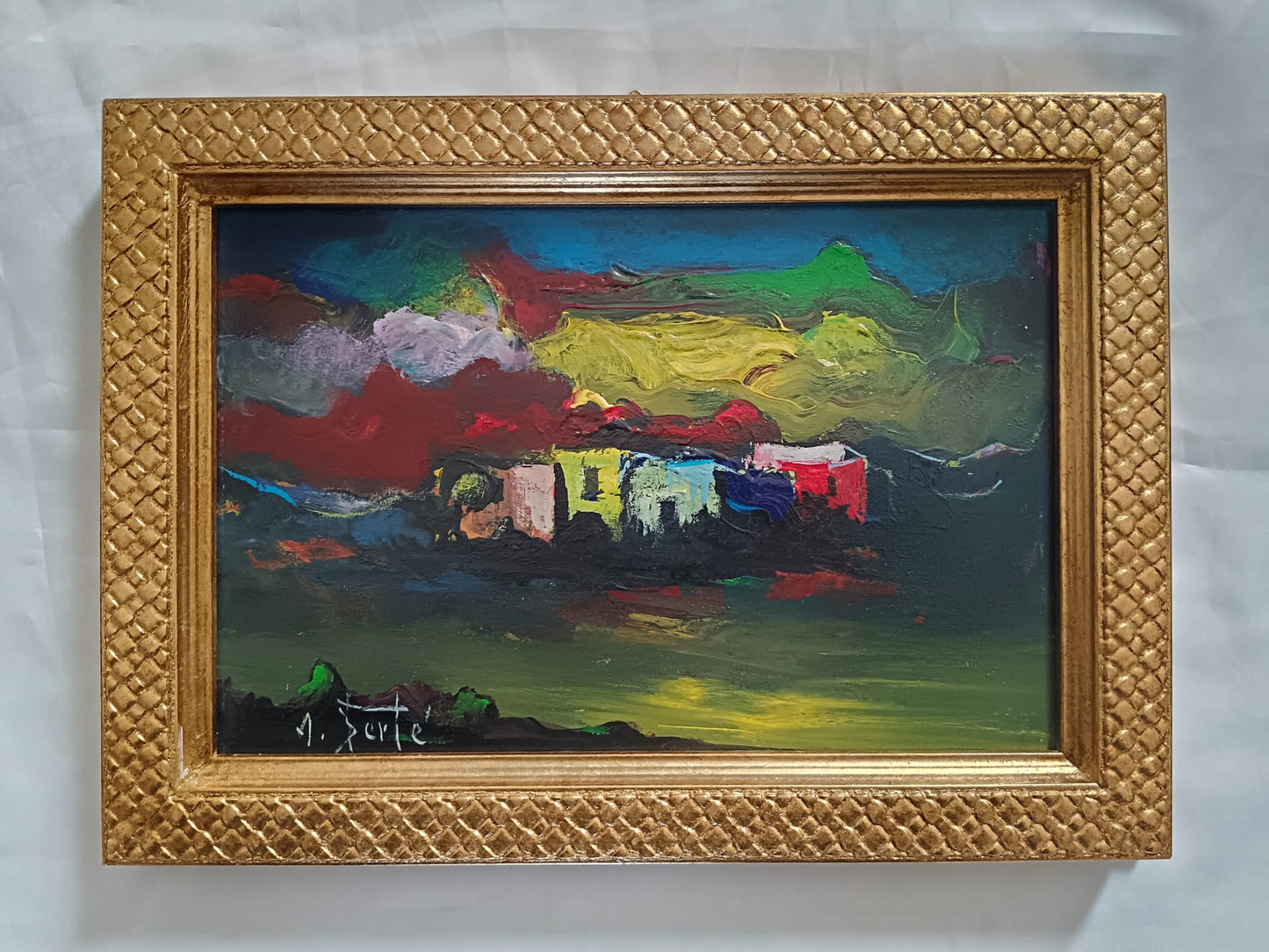 Antonio Bertè (Napoli 1936-2009)- Paesaggio dipinto olio su tela