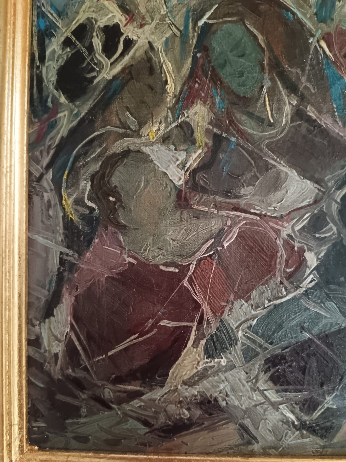 Maternità (scuola Europea XX Secolo)- dipinto olio su tela