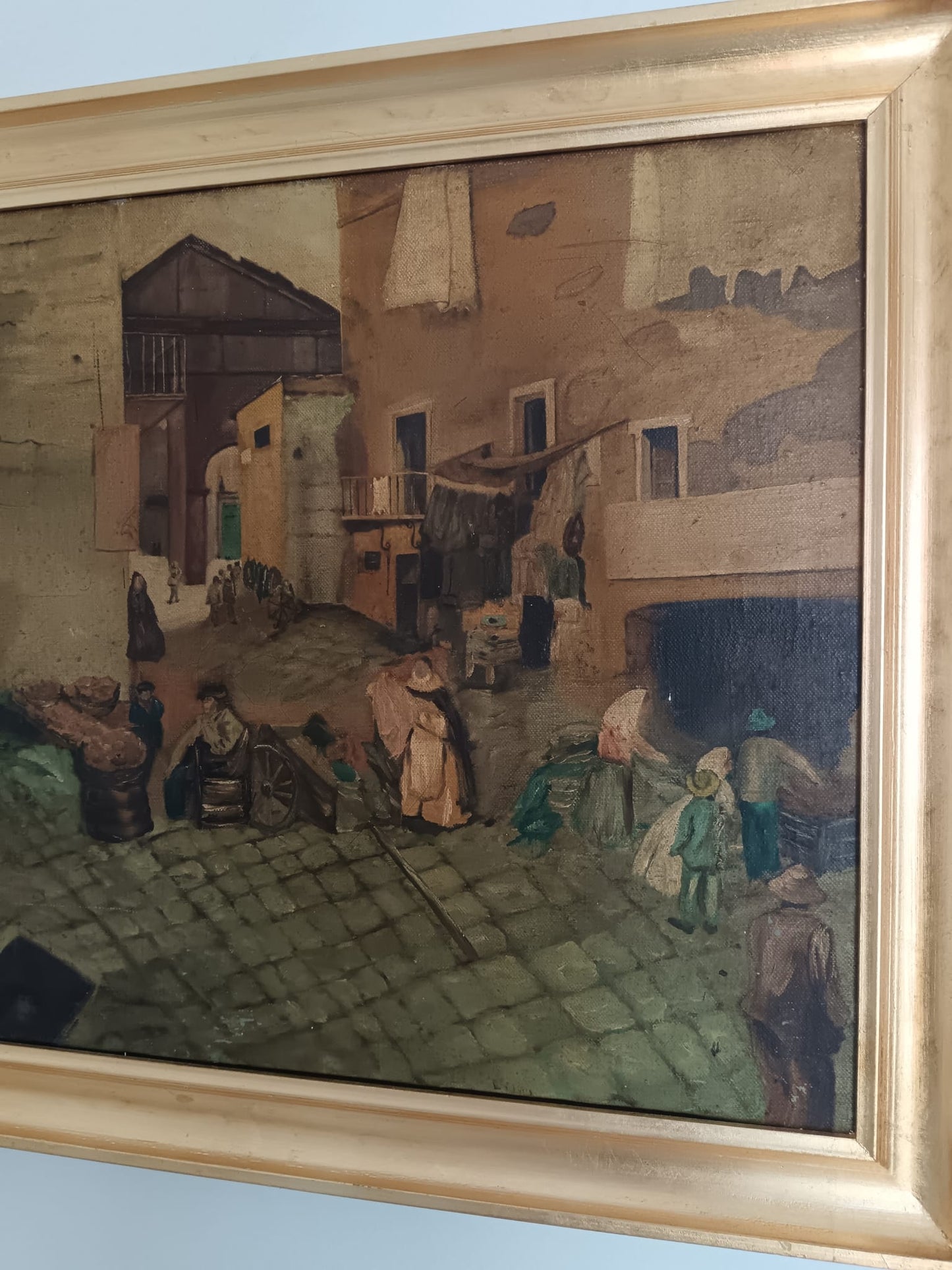 Scorcio Di Vita (XX Secolo)- dipinto olio su tela