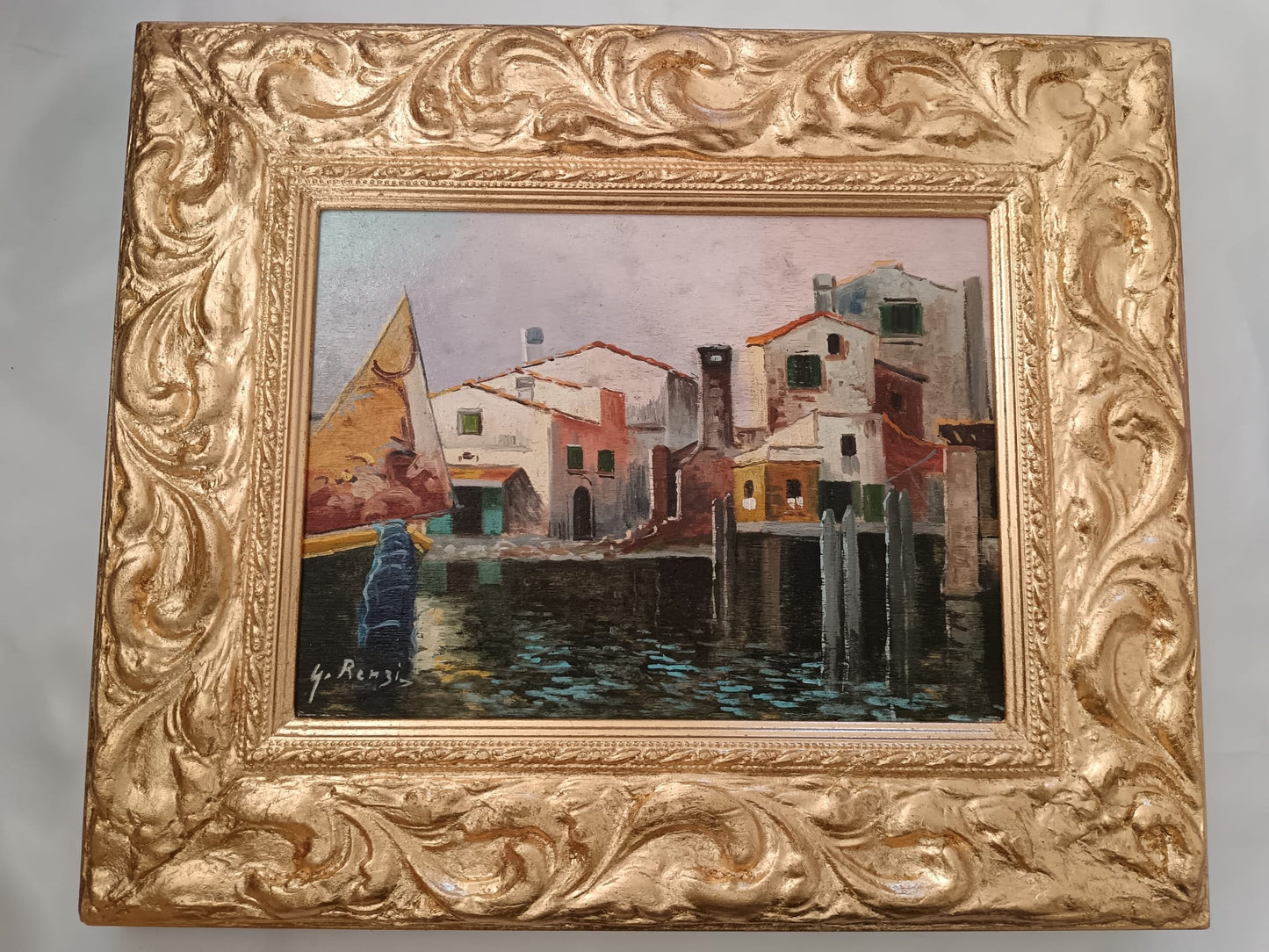 G. Renzi (XX Secolo)- dipinto olio su legno