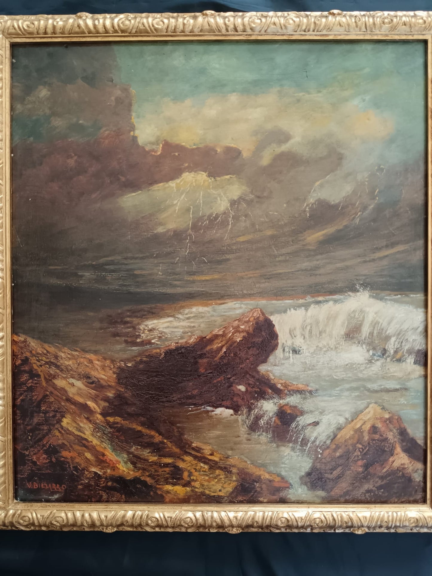 Vincenzo Bizzarro (XX Secolo)- La Deriva, dipinto olio su legno