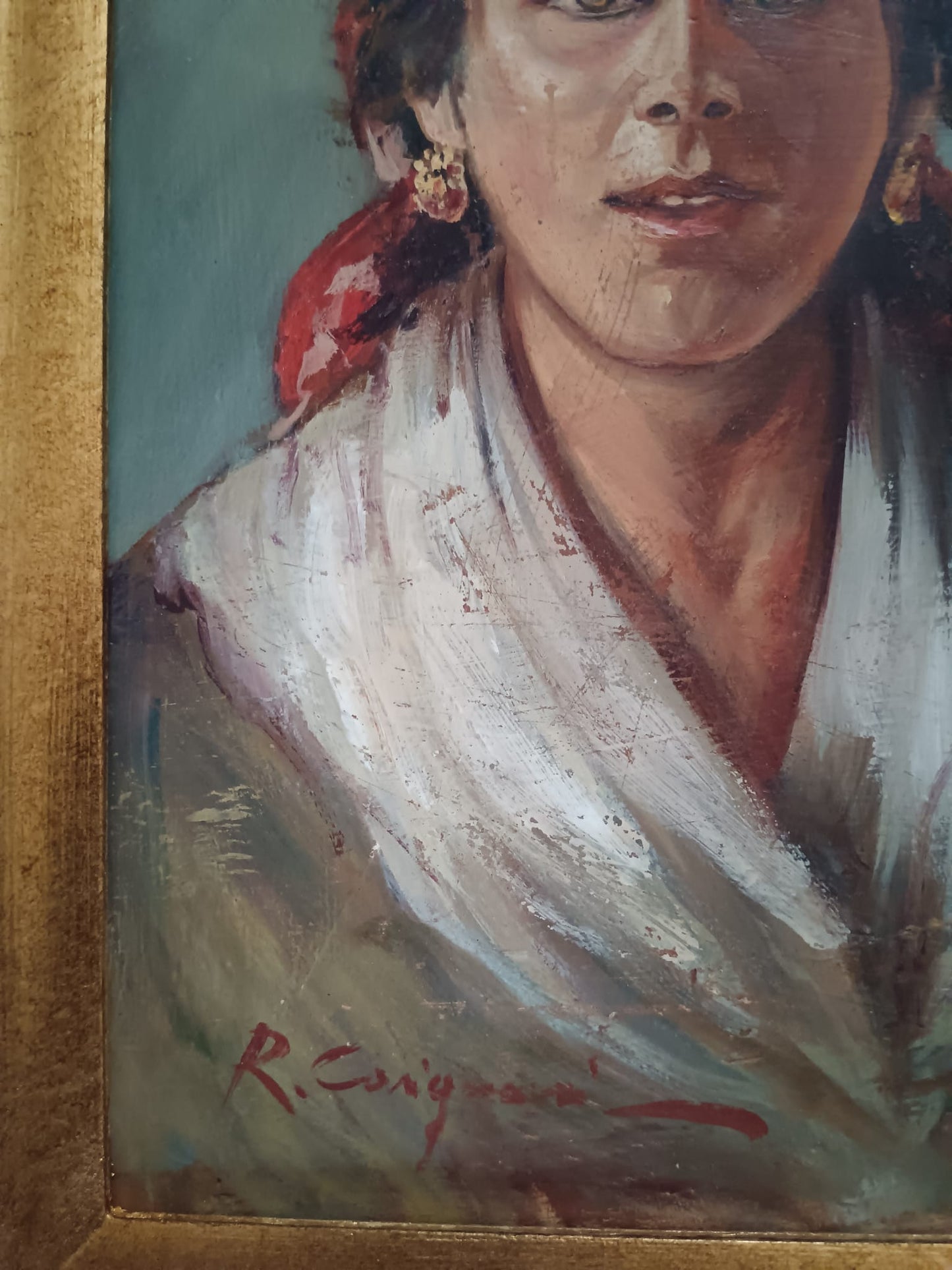 Roberto Carignani (Napoli 1894-1975)- antico dipinto olio su legno