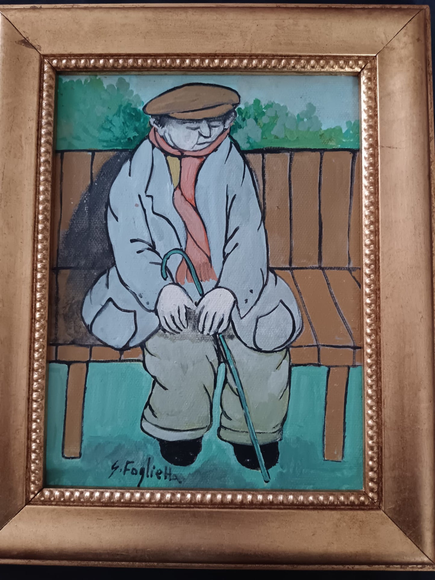 G. Foglietta (XX Secolo)- dipinto olio su tela applicata su cartoncino