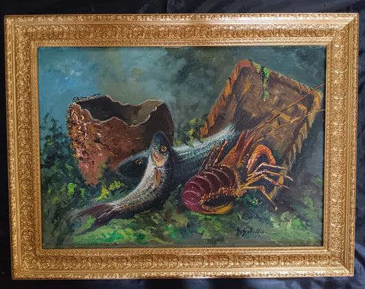 Giuseppe Gabellone (Napoli XX Secolo)- Natura Morta, dipinto olio su tela