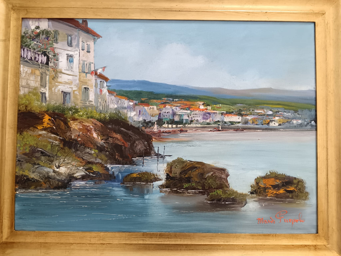 Mario Puopolo (Scuola Romana XX Secolo)- dipinto olio su tela