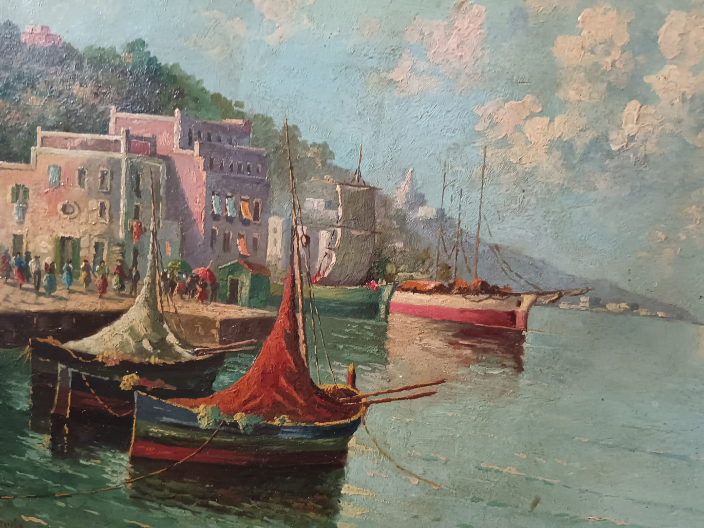 Giuseppe Gargiulo scuola napoletana (XIX/XX secolo) scorcio marino