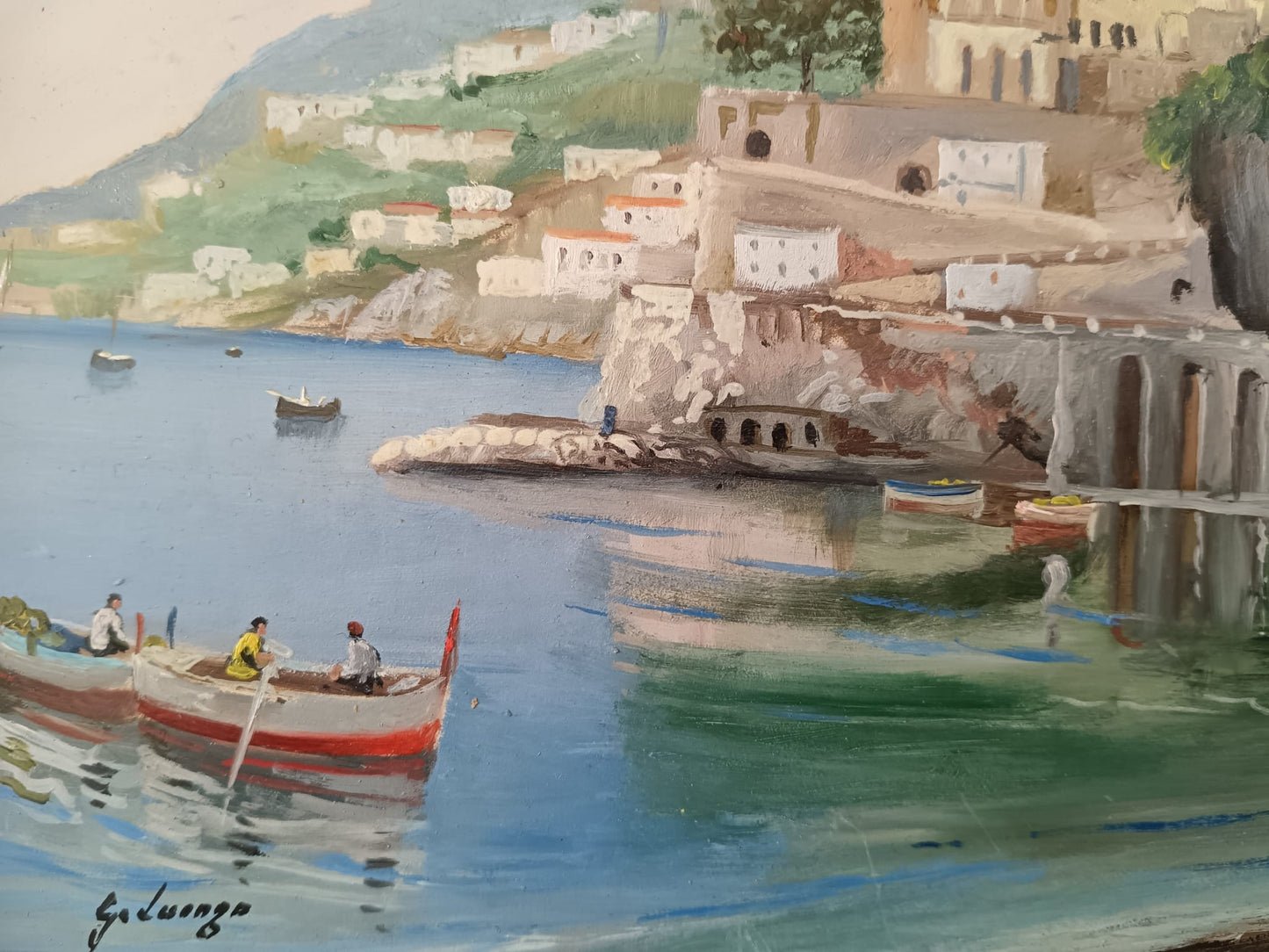 Giuseppe Luongo (1948)- Maiori- dipinto olio su pannello