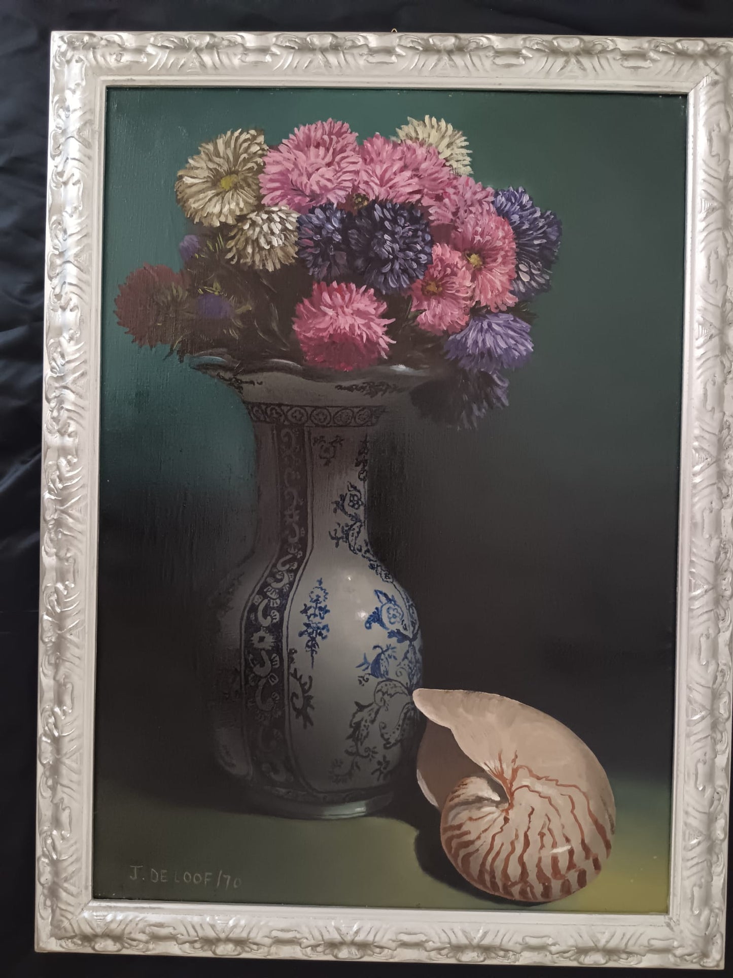 J. De Loof ( XX secolo)- Natura morta - dipinto olio su tela