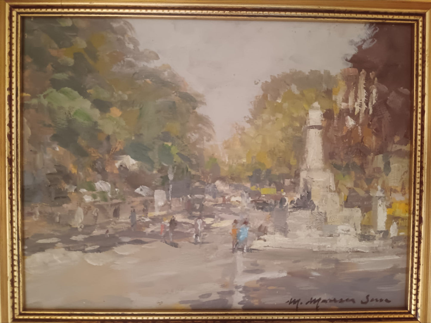 Mario Maresca Serra ( Napoli 1912-1991)- dipinto olio su legno epoca XX secolo