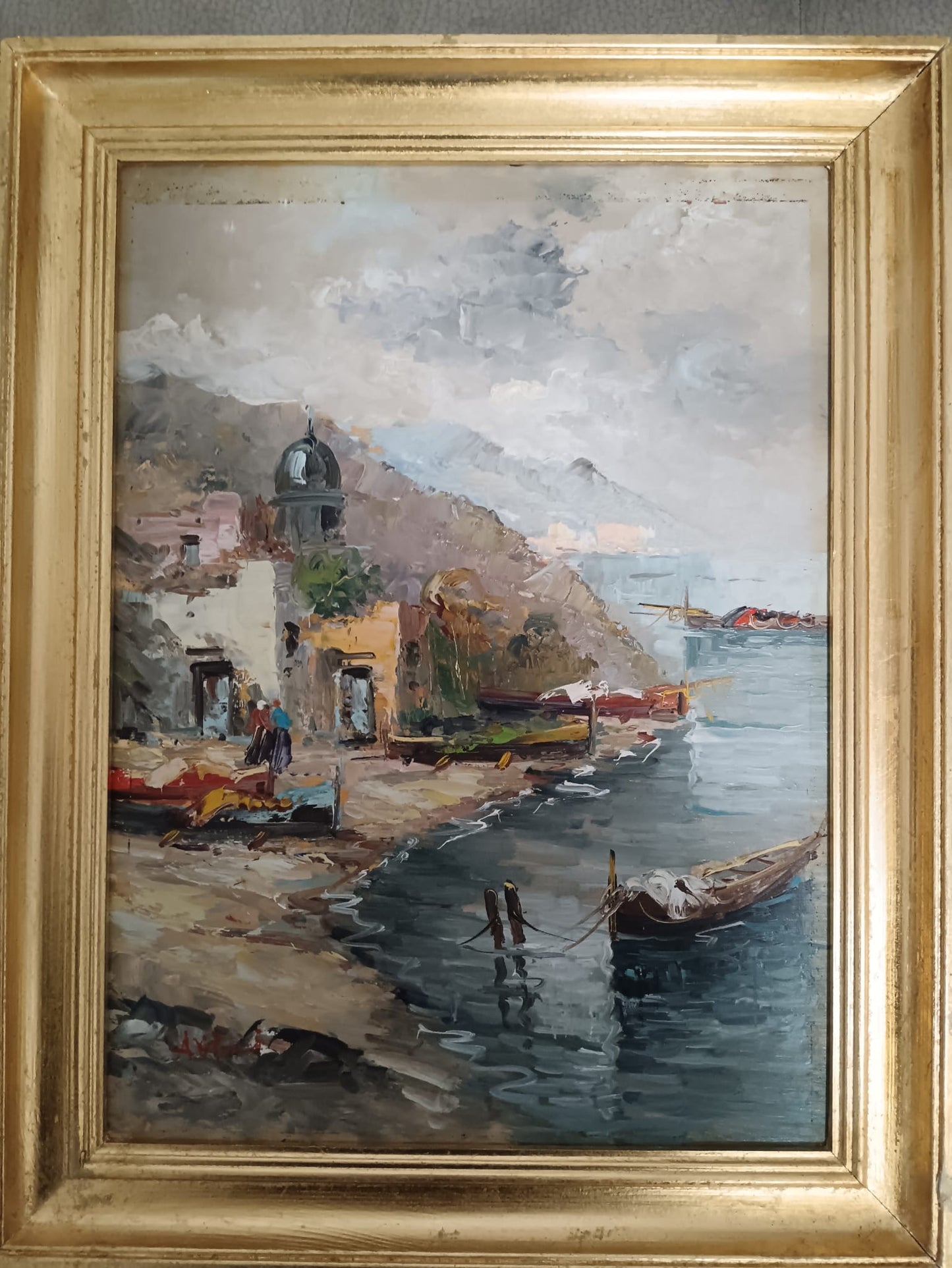 Marina- dipinto olio su legno epoca XX secolo