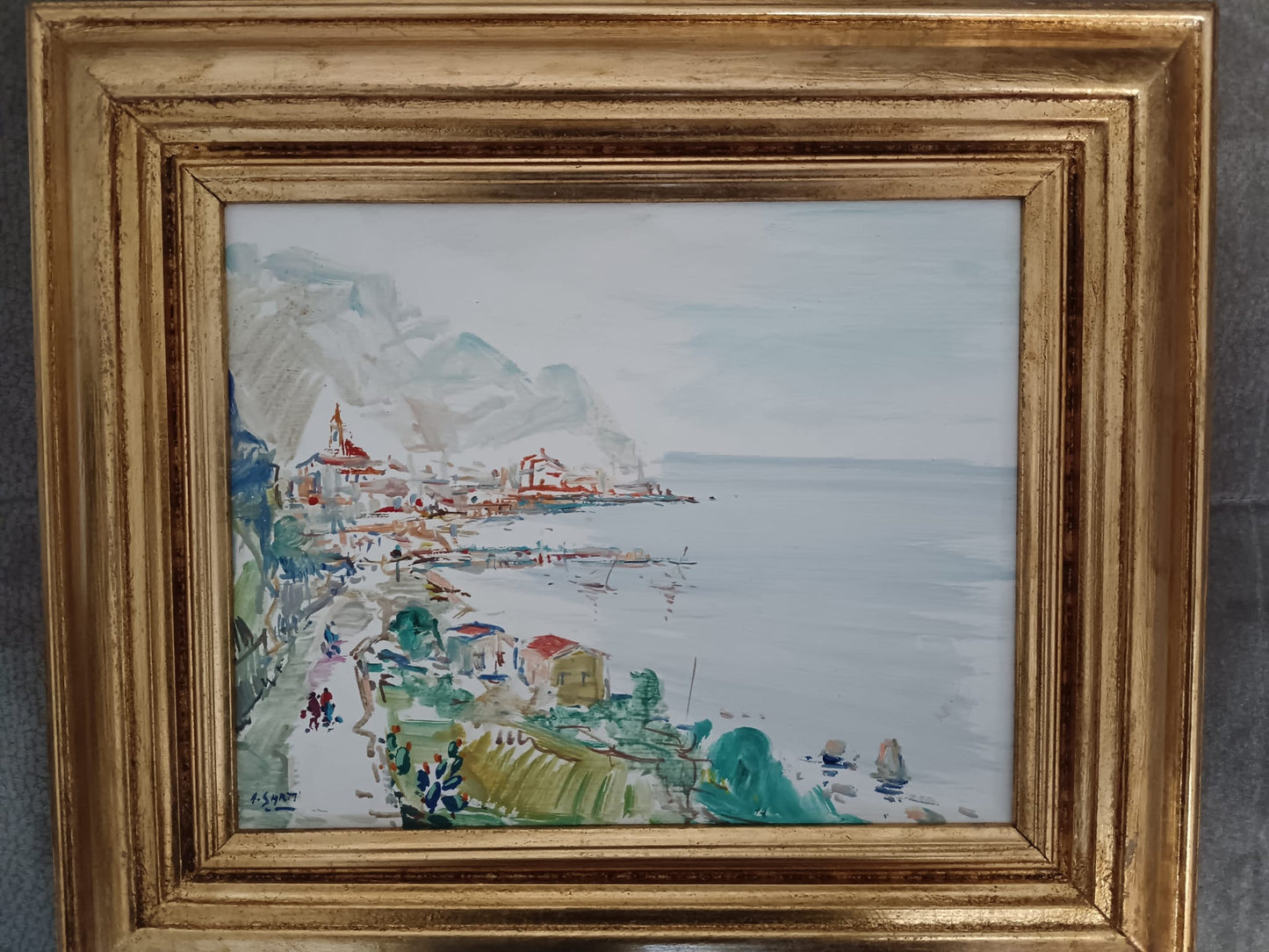 Paesaggio- dipinto tecnica mista su legno