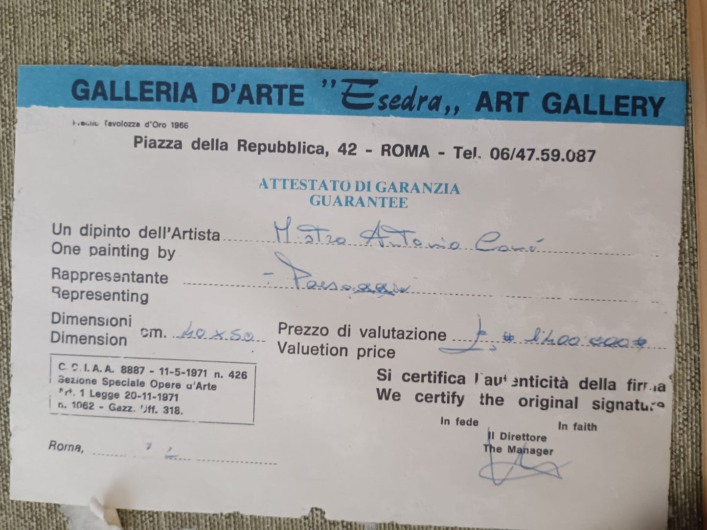 Paesaggio rurale- dipinto olio su tela (XX secolo)