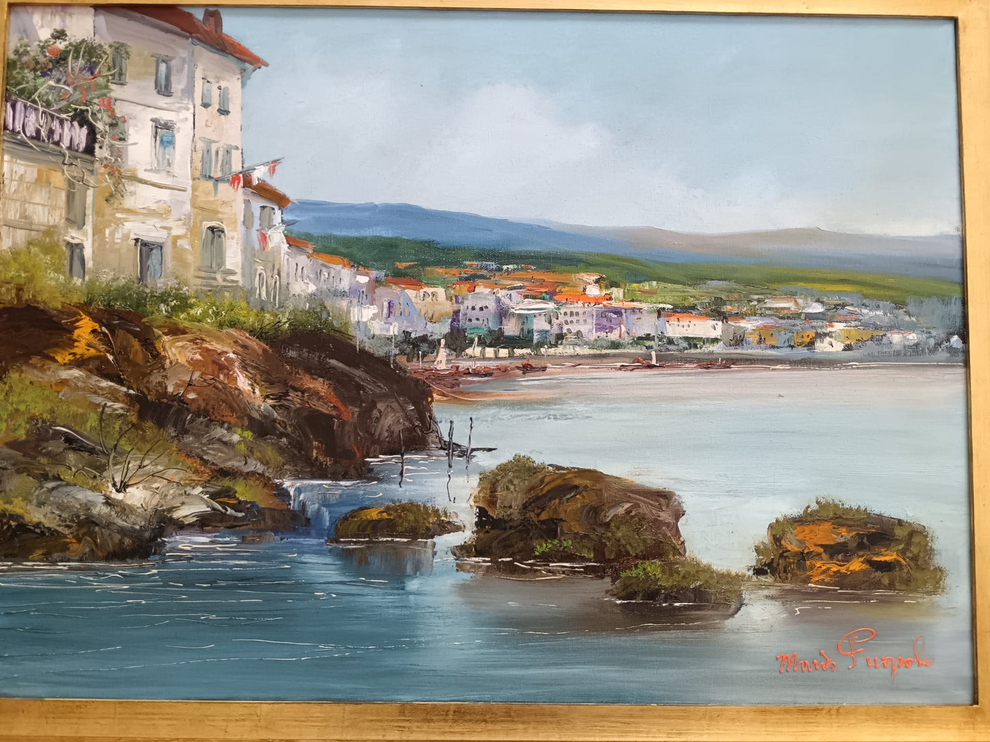 Mario Puopolo (Scuola Romana XX Secolo)- dipinto olio su tela