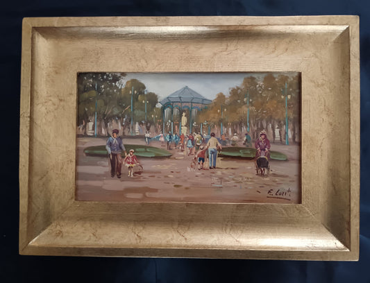 Ernesto Loreto (XX Secolo)- paesaggio dipinto olio su legno