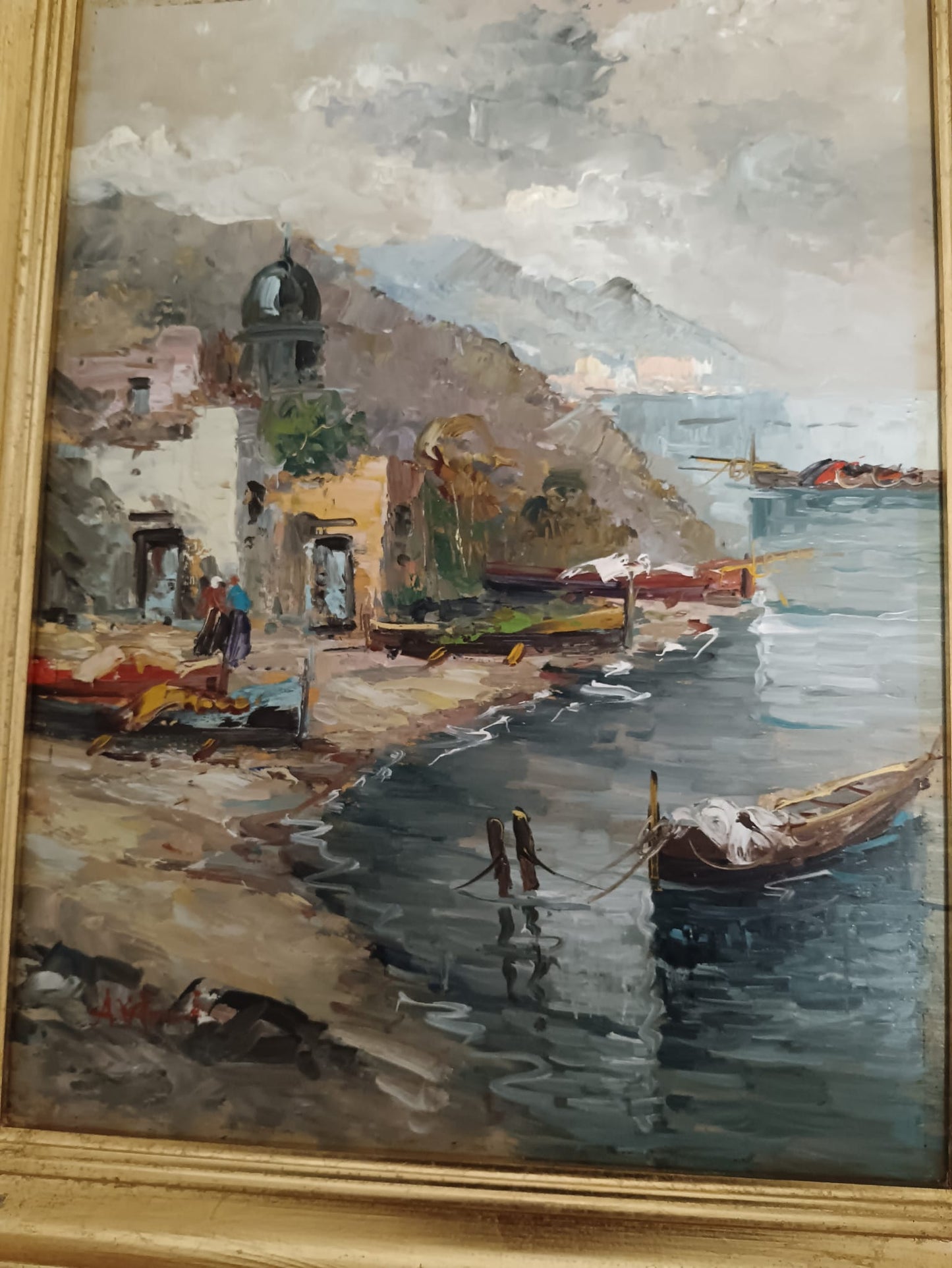 Marina- dipinto olio su legno epoca XX secolo