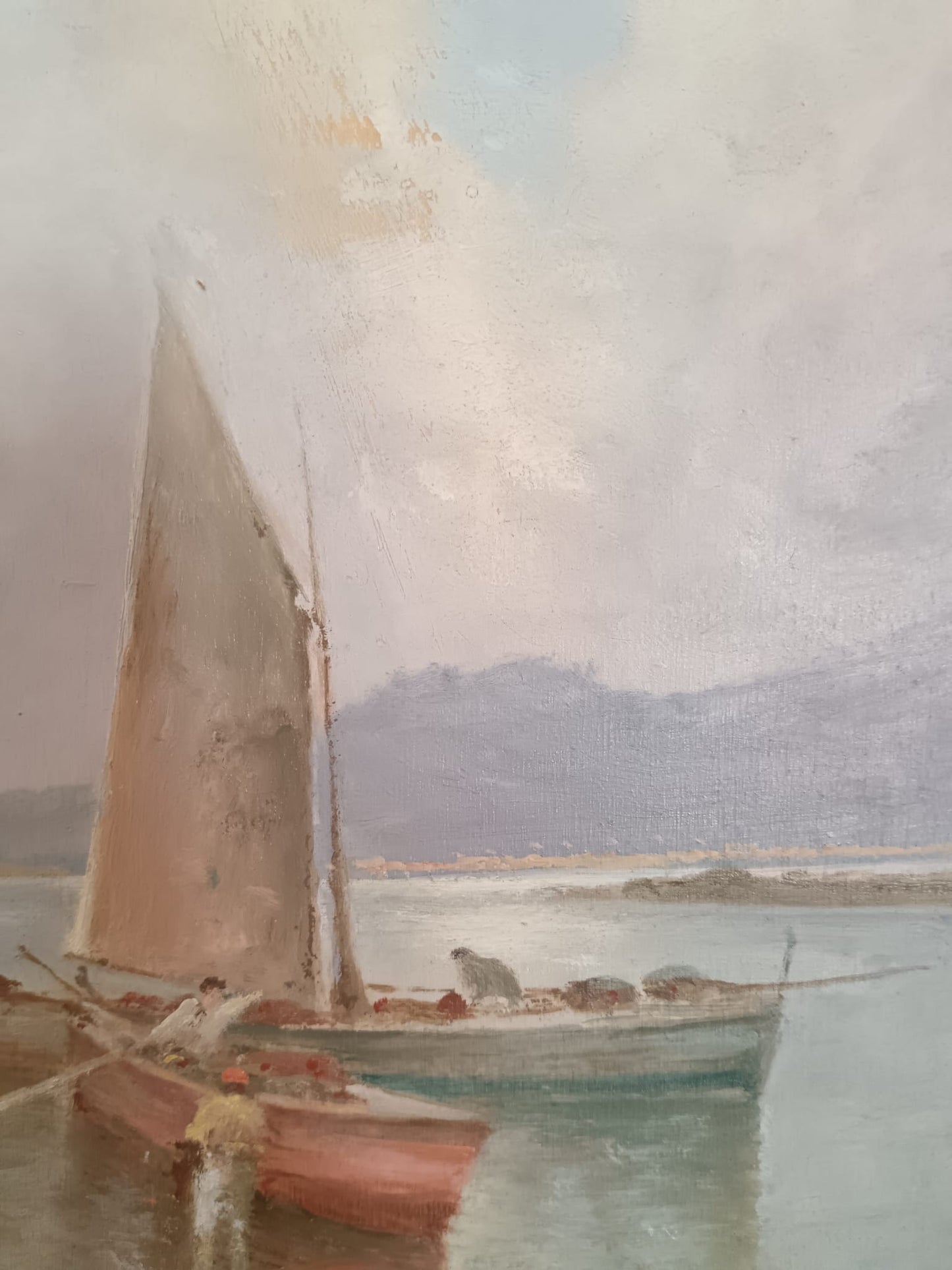 Radames Scoppa (Napoli 1877-1957)- Marina, dipinto olio su legno