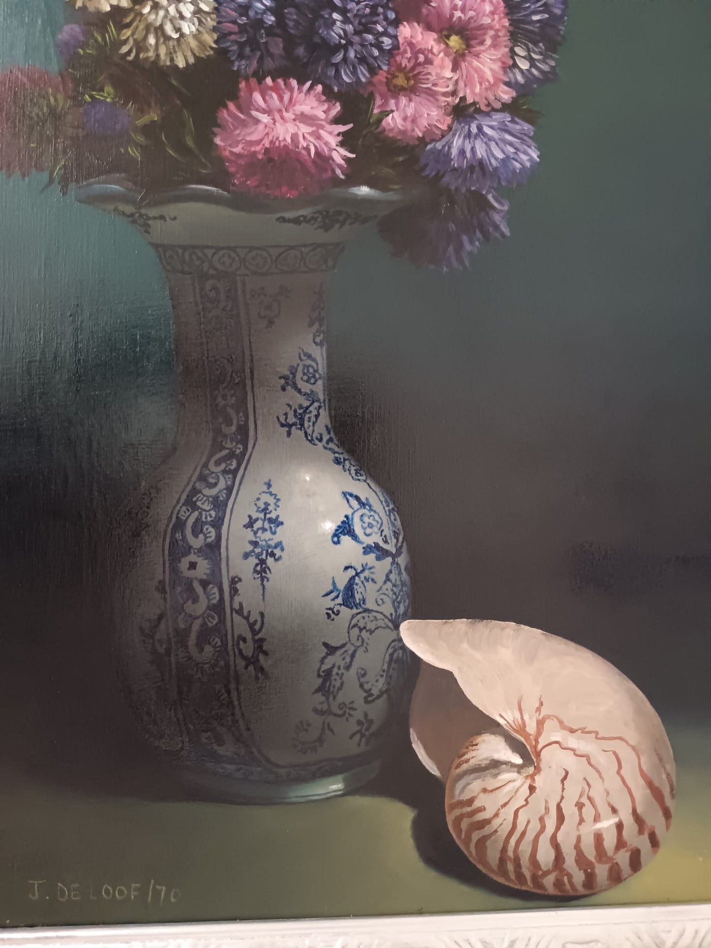 J. De Loof ( XX secolo)- Natura morta - dipinto olio su tela