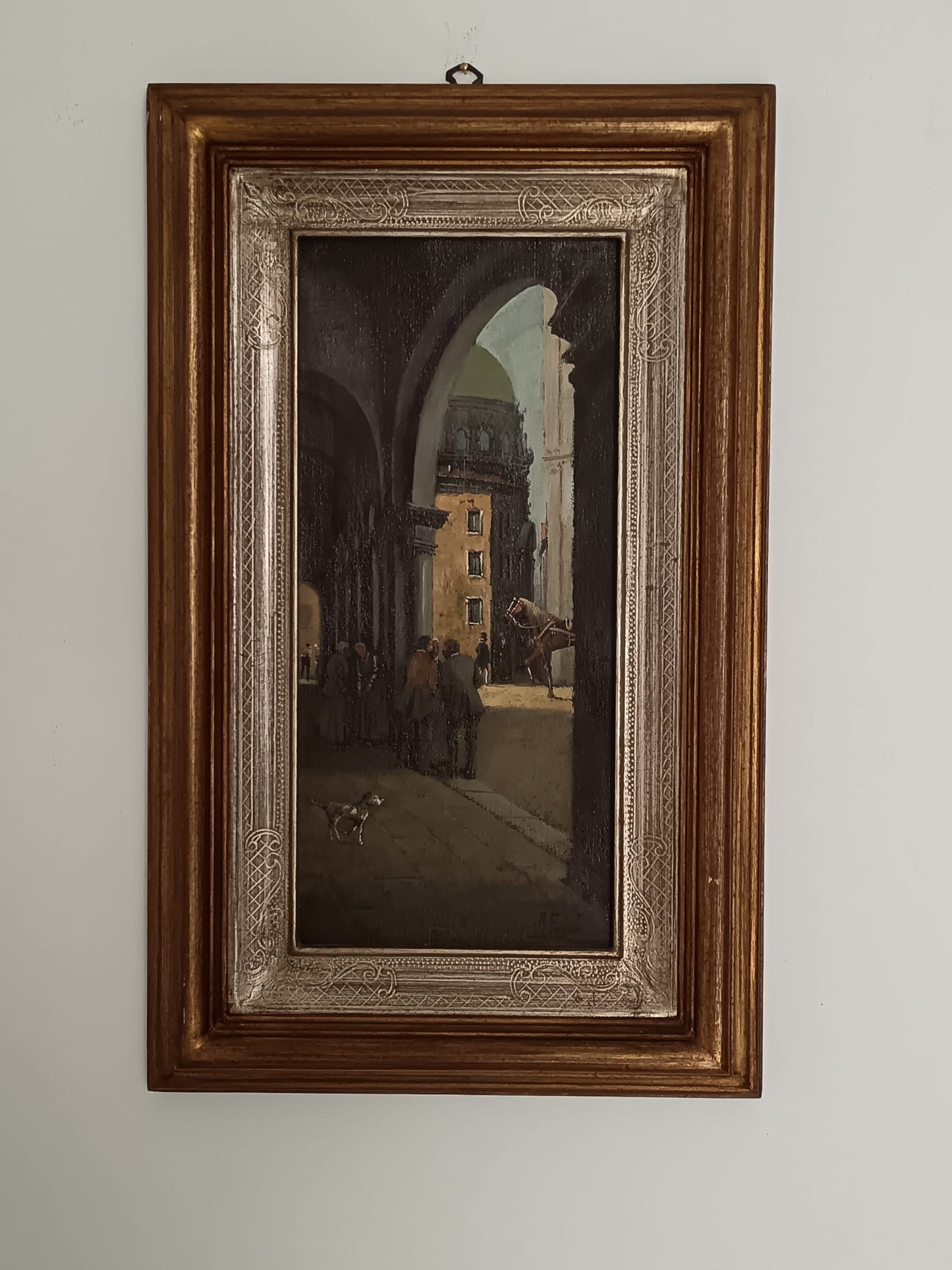 Antonio Ferri (scuola Italiana XIX/XX Secolo)- dipinto olio su tela applicata su cartoncino