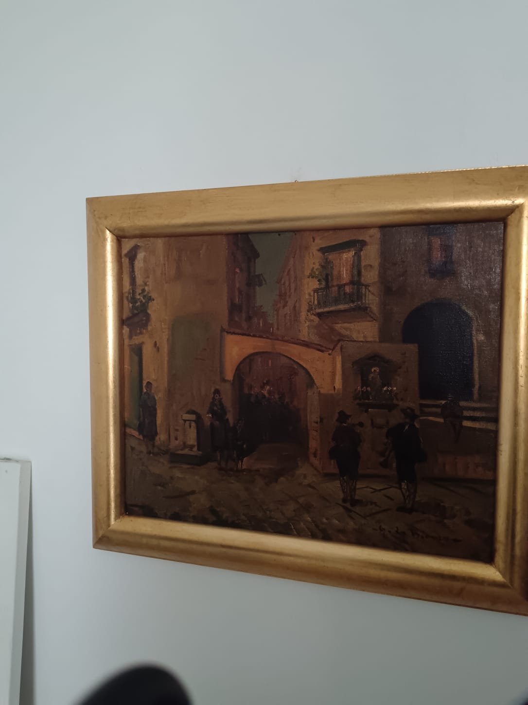 Scorcio di vita (Scuola napoletana XIX secolo)- dipinto olio su tela