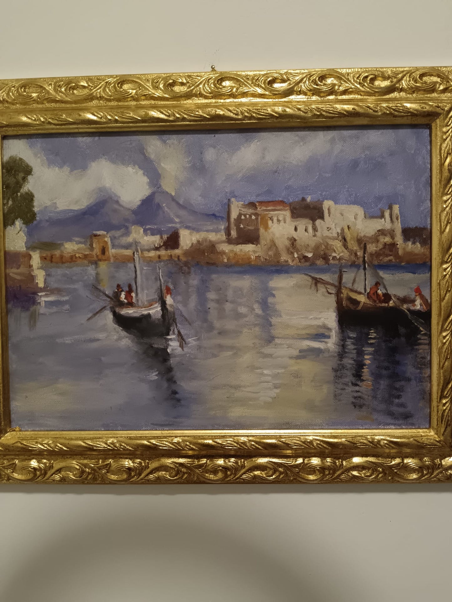 Marina scuola Napoletana (XX Secolo)- dipinto olio su tela