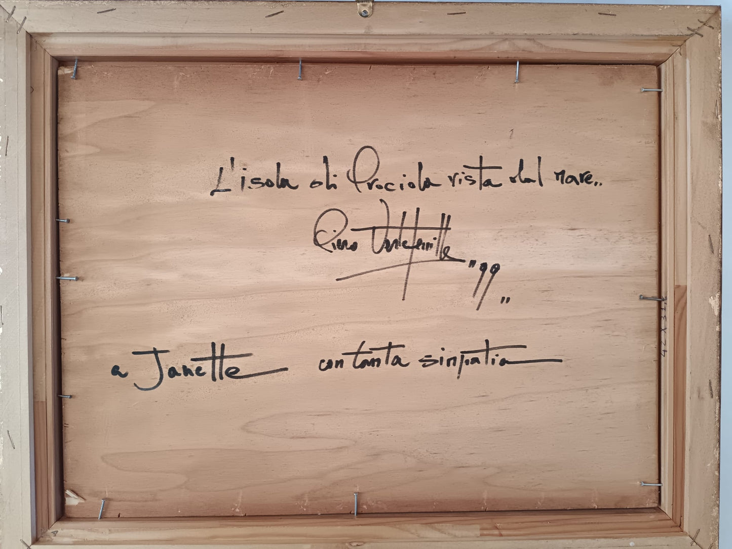 Piero Verteville (XX Secolo)- L'isola Di Procida- dipinto olio su legno