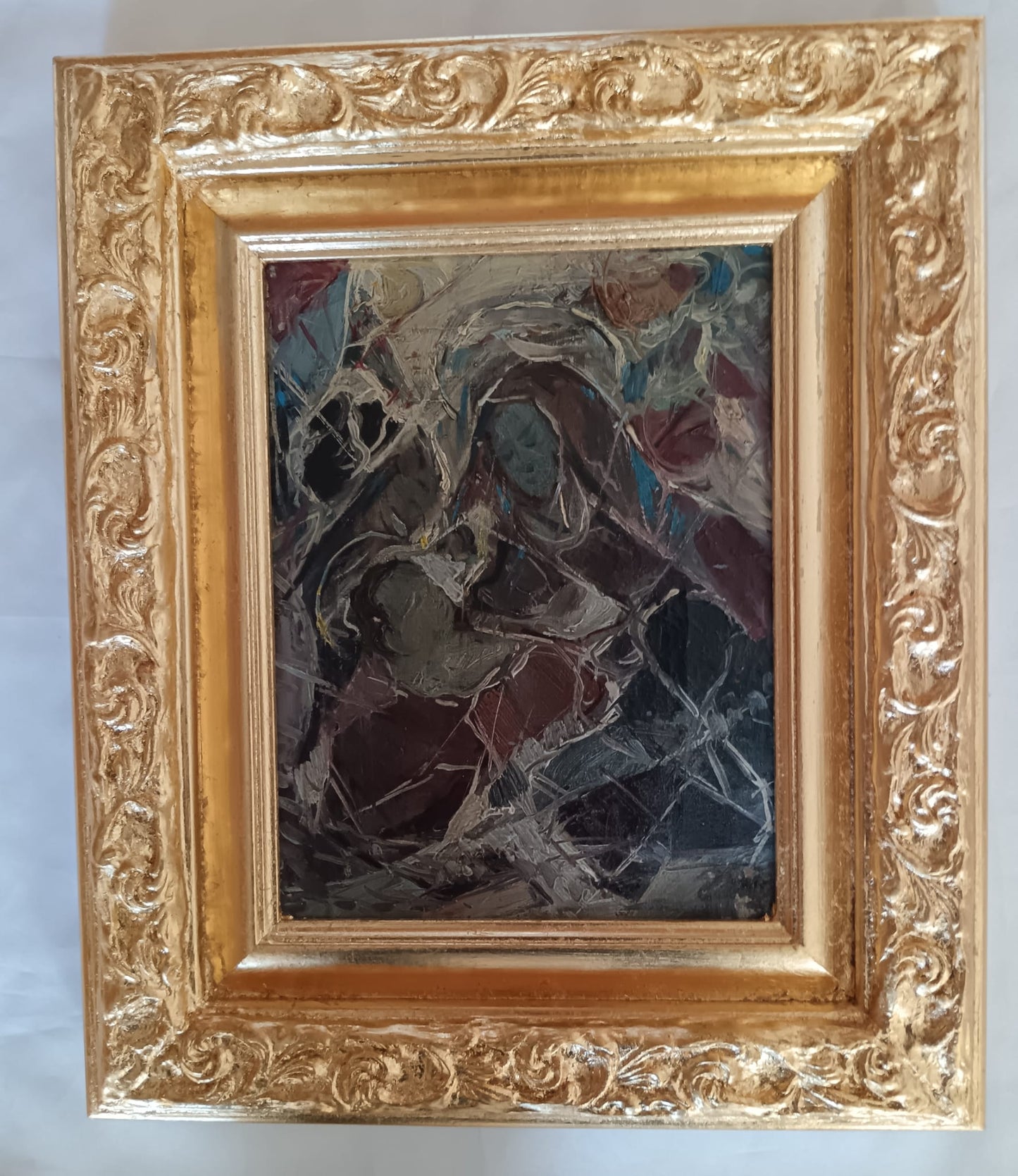 Maternità (scuola Europea XX Secolo)- dipinto olio su tela