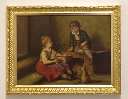 Scuola italiana (XX Secolo)- dipinto olio su legno