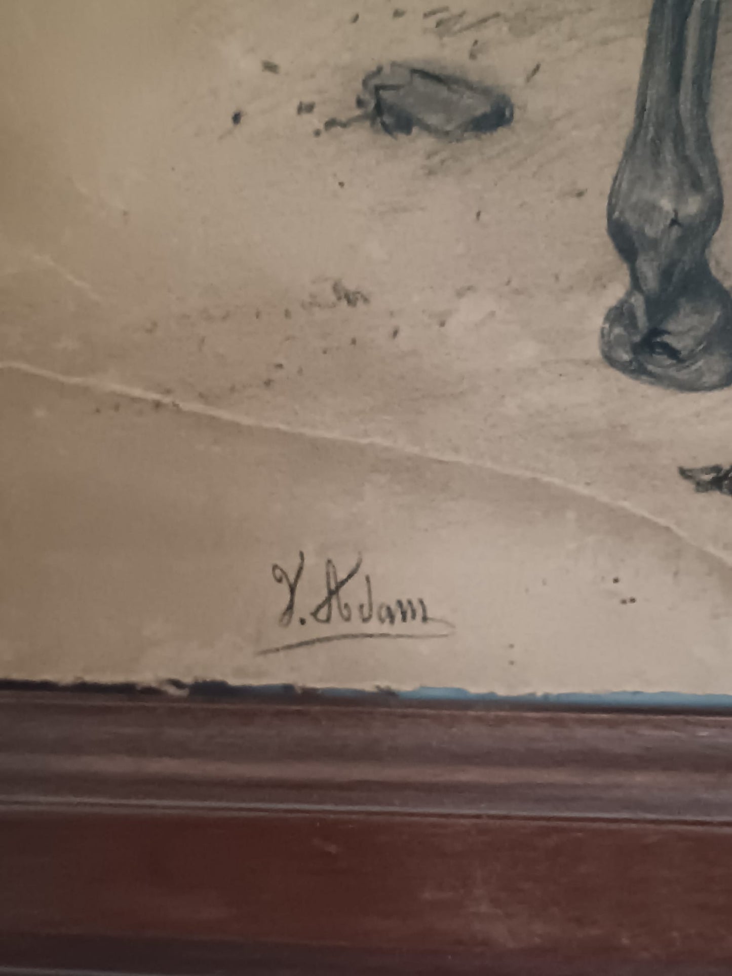 Jean Victor Adam (1801-1866) dipinto matita su carta applicata su legno