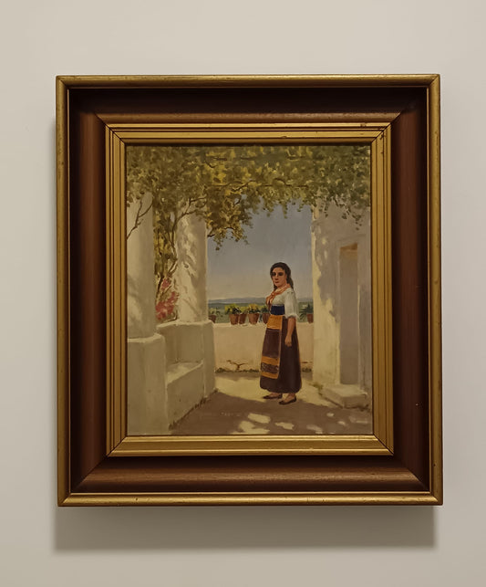 Carlo Jacobsen (1884-1960)- pittore scenografo
Dipinto olio su tela (prima metà del novecento)