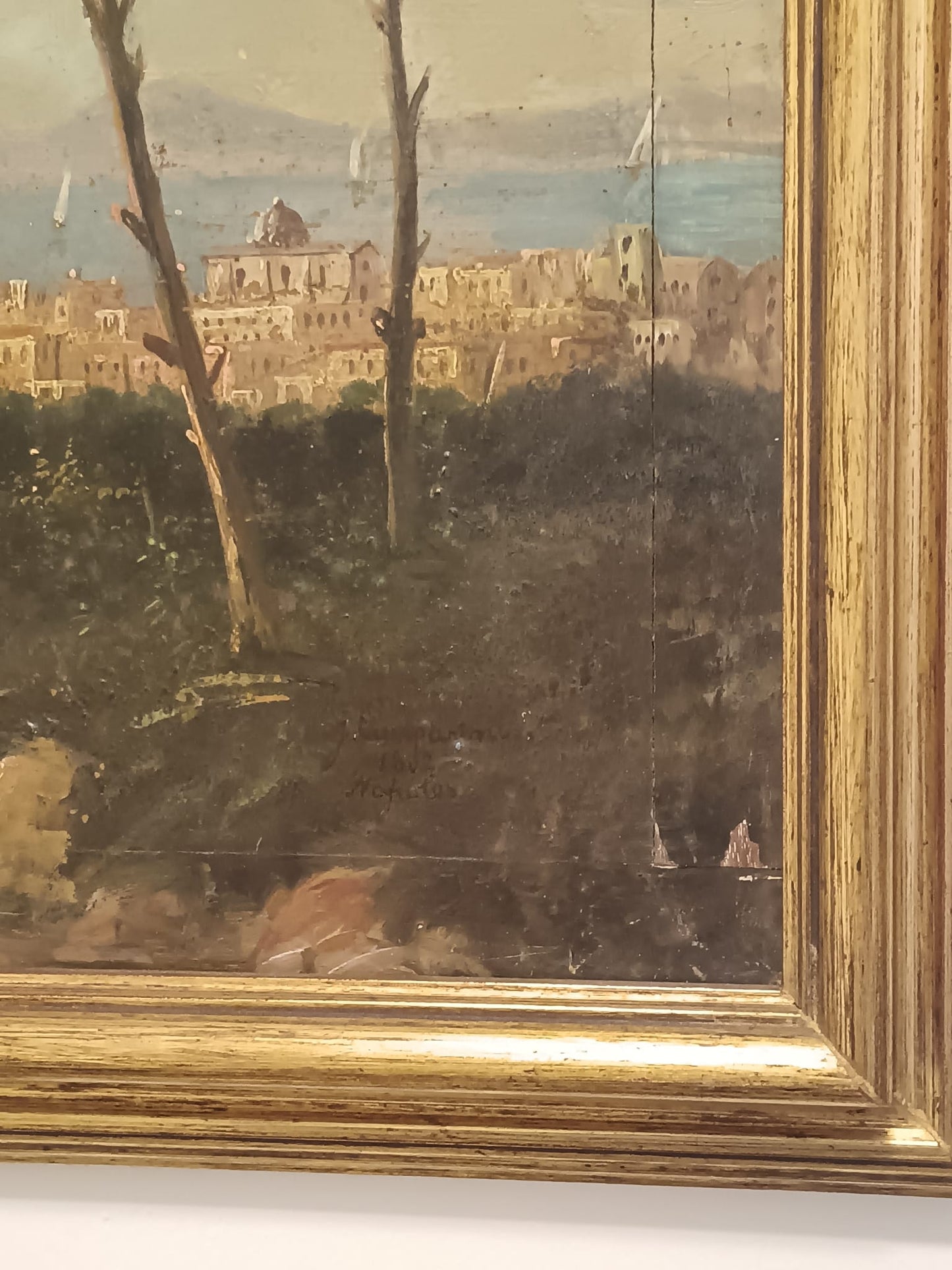 Scuola Di Posillipo ( lXIX Secolo)- dipinto olio su legno