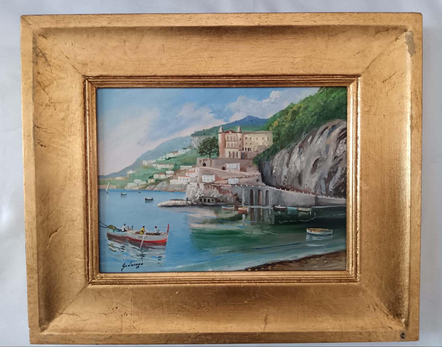 Giuseppe Luongo (1948)- Maiori- dipinto olio su pannello