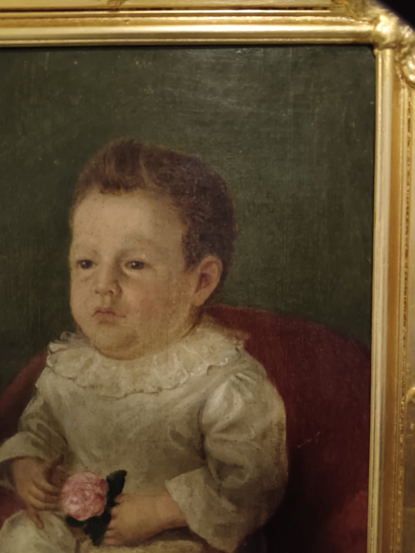 Ritratto di infante (Scuola europea XVIII/XIX secolo)- dipinto olio su tela