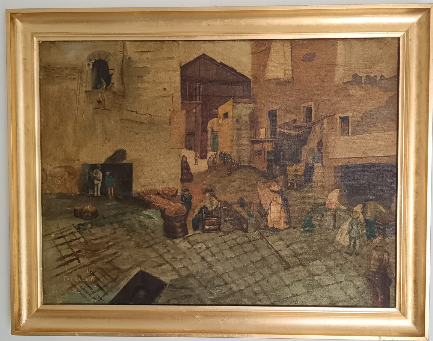 Scorcio Di Vita (XX Secolo)- dipinto olio su tela